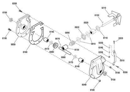 Gear Case Assembly (1738605) Diagram and Parts List for 1695752-18-2847-30 2009 Briggs and Stratton Snow Blower